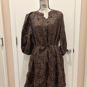 Caslon Rust Bisque Cecilia Bloom Dress 2X